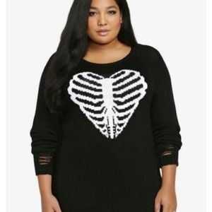 Torrid Distressed Skeleton Chest Sweater